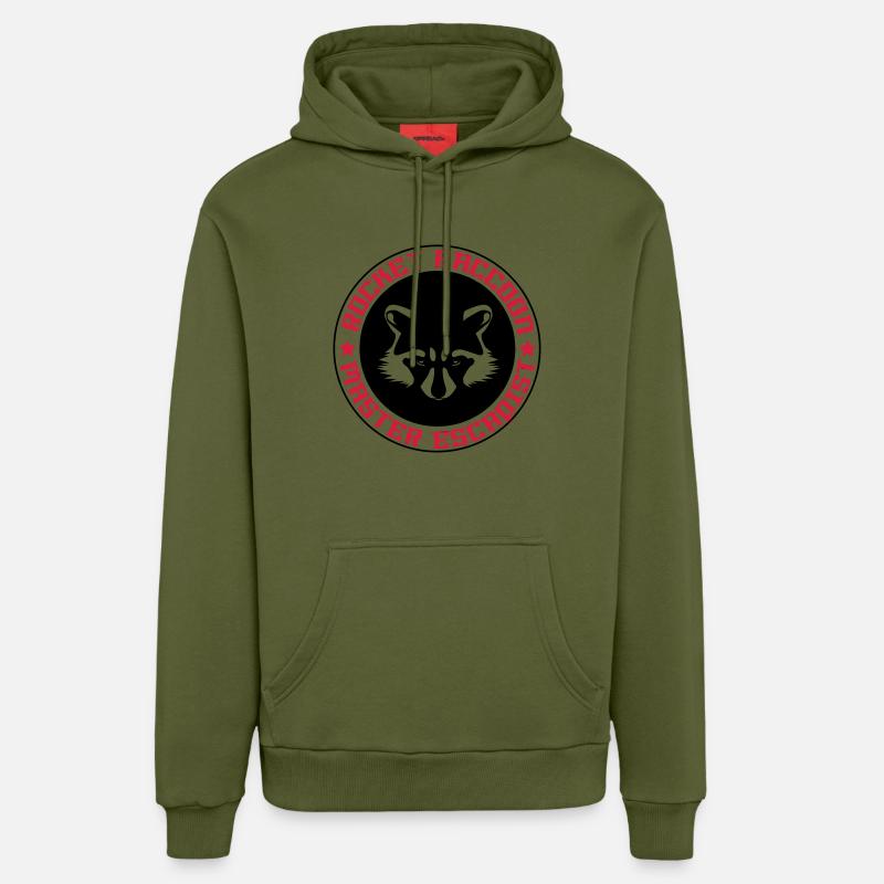Rocket raccoon logo full - Sweat à capuche bio décontracté fabriqué en UE - MOSS GREEN