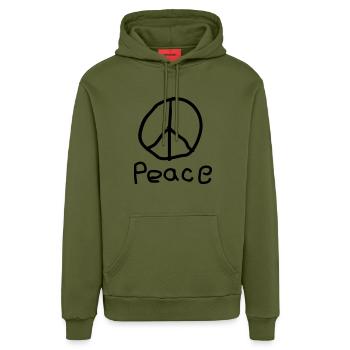 Peace - Organic Relaxed Hoodie Made in EU - MOSS GREEN - Vorne