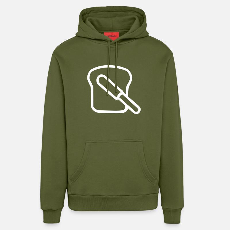 Couteau à tartiner - Sweat à capuche bio décontracté fabriqué en UE - MOSS GREEN