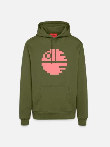 Black Star - Organic Relaxed Hoodie Made in EU - MOSS GREEN