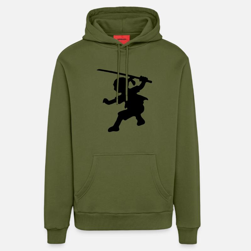 ninja - Sweat à capuche bio décontracté fabriqué en UE - MOSS GREEN