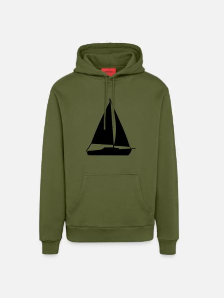 Segelboot - Organic Relaxed Hoodie Made in EU - MOSS GREEN