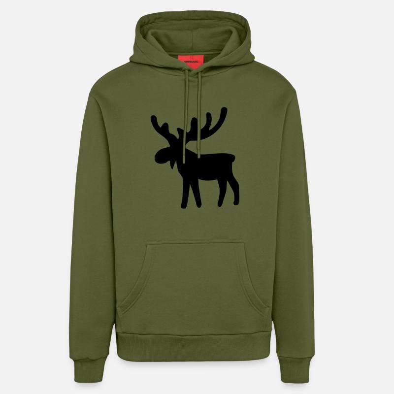 Noël - Sweat à capuche bio décontracté fabriqué en UE - MOSS GREEN