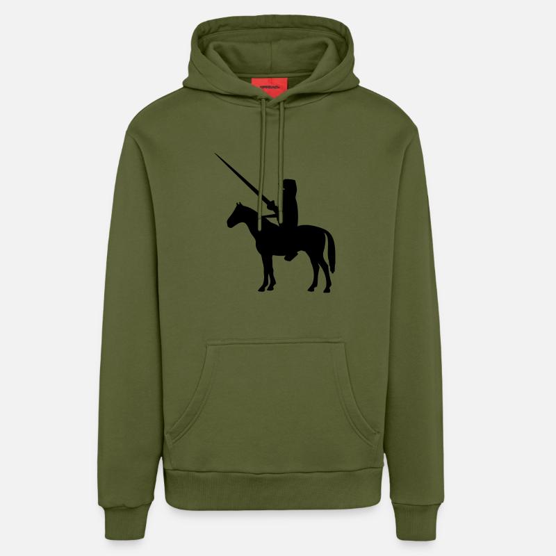 chevalier - Sweat à capuche bio décontracté fabriqué en UE - MOSS GREEN