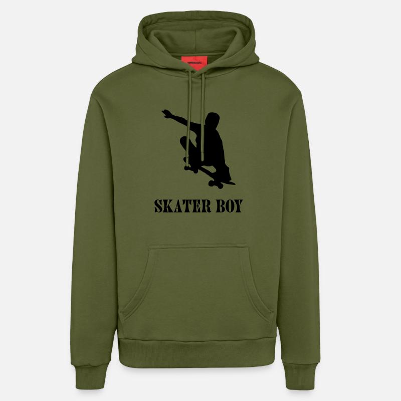 skater boy - Sweat à capuche bio décontracté fabriqué en UE - MOSS GREEN