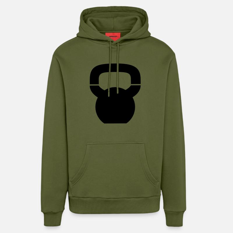 Kettlebell - Sweat à capuche bio décontracté fabriqué en UE - MOSS GREEN