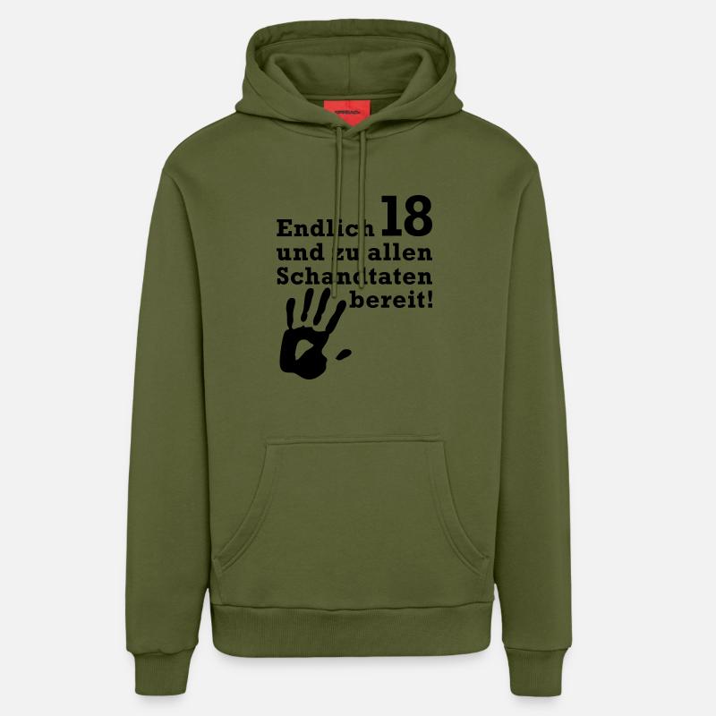 Enfin 18 - Sweat à capuche bio décontracté fabriqué en UE - MOSS GREEN