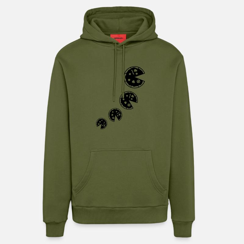 pizza pizza - Sweat à capuche bio décontracté fabriqué en UE - MOSS GREEN