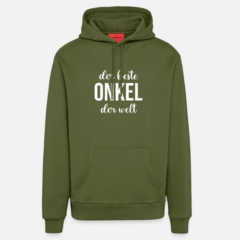 Meilleur oncle - Sweat à capuche bio décontracté fabriqué en UE - MOSS GREEN