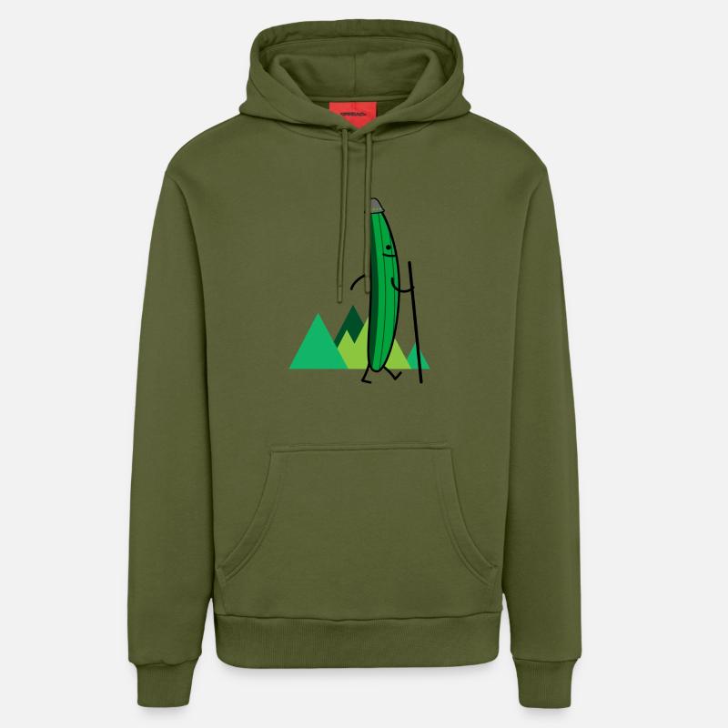 Concombre errant (b) - Sweat à capuche bio décontracté fabriqué en UE - MOSS GREEN