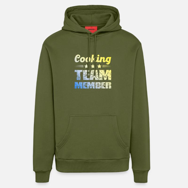 Équipe de cuisine - Sweat à capuche bio décontracté fabriqué en UE - MOSS GREEN