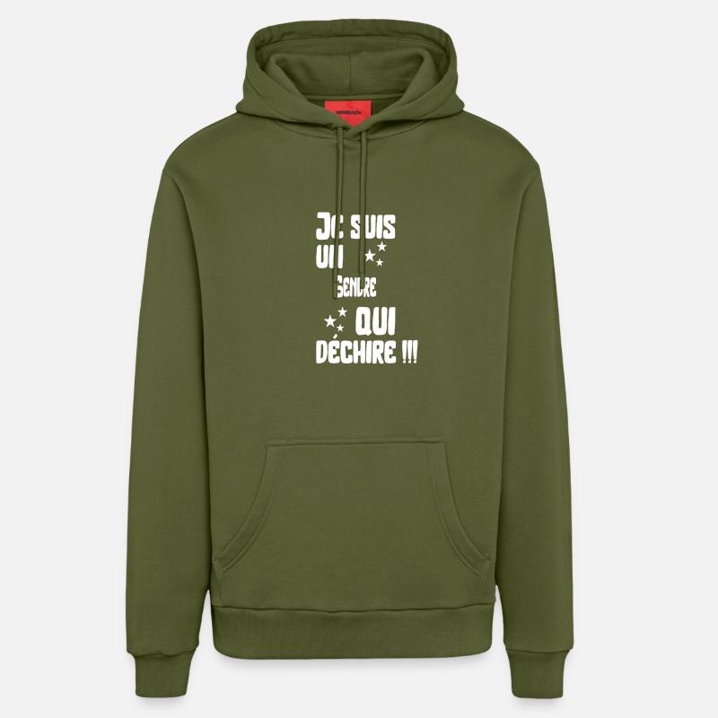 Gendre qui déchire cadeau - Sweat à capuche bio décontracté fabriqué en UE - MOSS GREEN