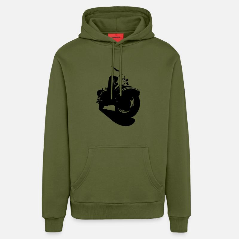 IWL Berlin Roller, Oldtimer - Organic Relaxed Hoodie Made in EU - MOSS GREEN