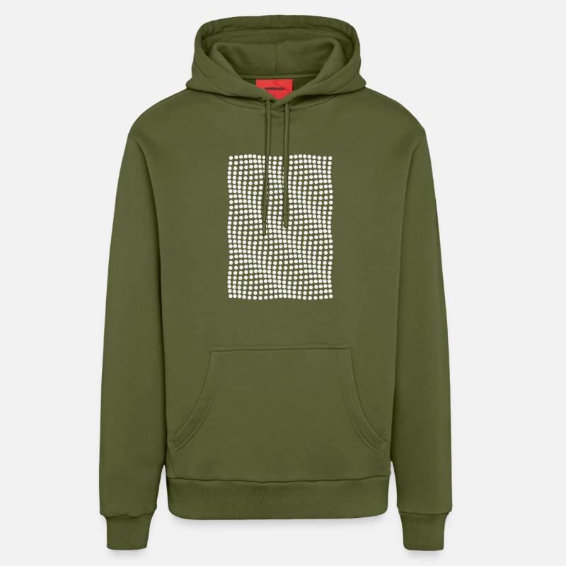 Effet d'onde d'illusion optique - Sweat à capuche bio décontracté fabriqué en UE - MOSS GREEN