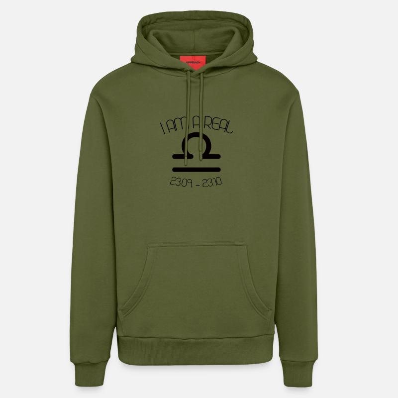 ZODIAC LIBRA - Sweat à capuche bio décontracté fabriqué en UE - MOSS GREEN