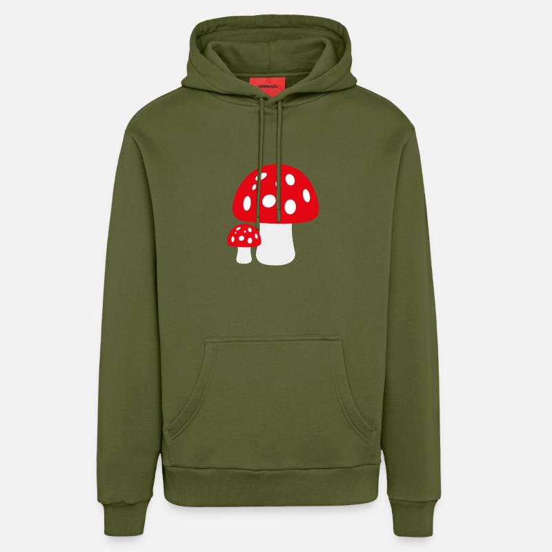 Toadstool - Organic Relaxed Hoodie Made in EU - MOSS GREEN