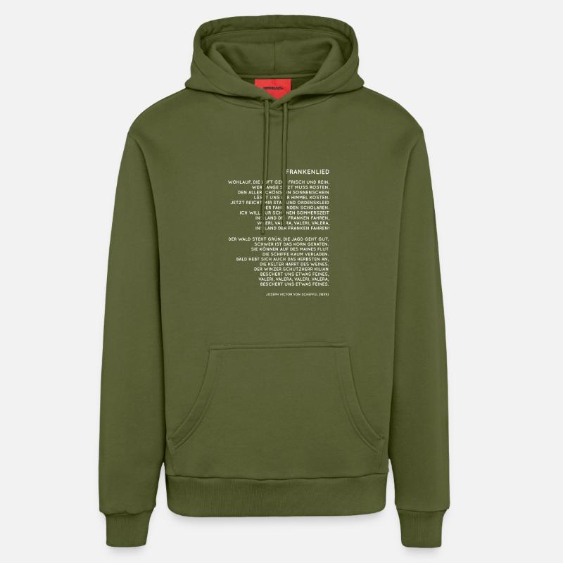 Franken Frankenlied - Sweat à capuche bio décontracté fabriqué en UE - MOSS GREEN