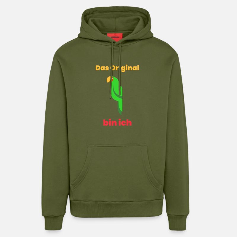L’original, c’est moi - Sweat à capuche bio décontracté fabriqué en UE - MOSS GREEN