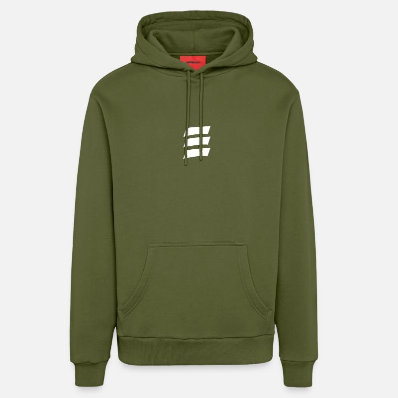 Logo chinois « E » - Sweat à capuche bio décontracté fabriqué en UE - MOSS GREEN