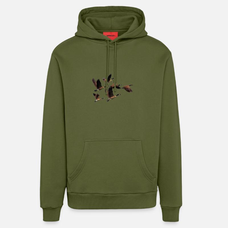 canards - Sweat à capuche bio décontracté fabriqué en UE - MOSS GREEN