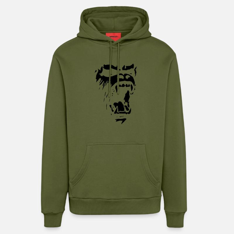 Gorilla - Sweat à capuche bio décontracté fabriqué en UE - MOSS GREEN