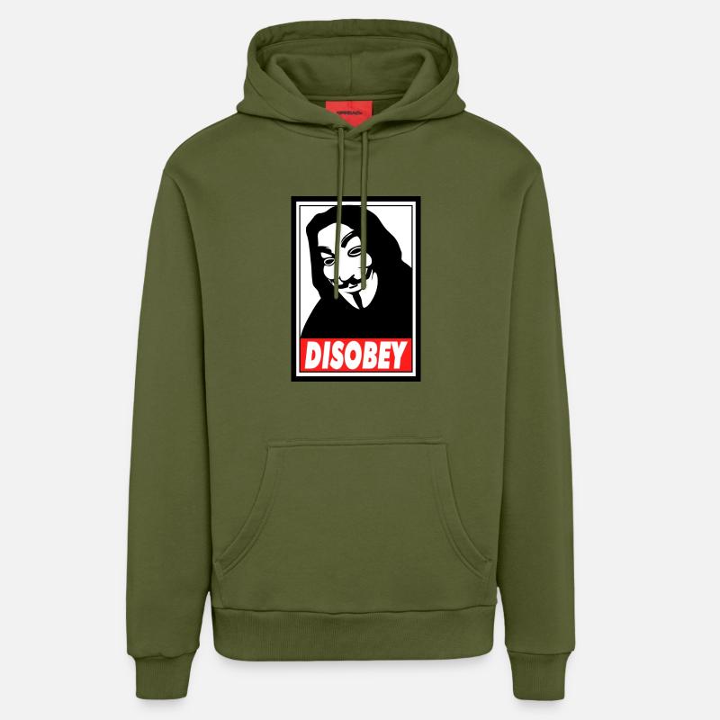 discobey anonymous - Sweat à capuche bio décontracté fabriqué en UE - MOSS GREEN