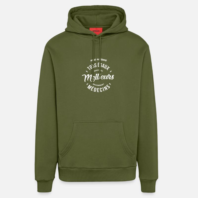 Les meilleurs deviennent Médecins - Sweat à capuche bio décontracté fabriqué en UE - MOSS GREEN
