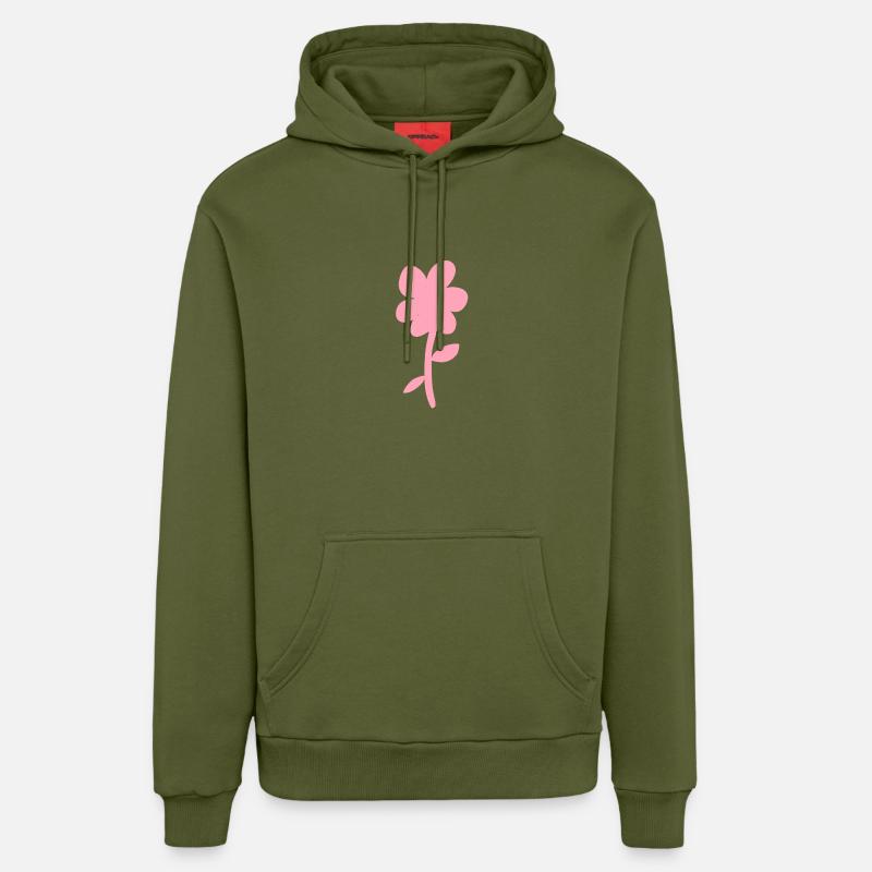 Symbole fleur Nature Plante - Sweat à capuche bio décontracté fabriqué en UE - MOSS GREEN