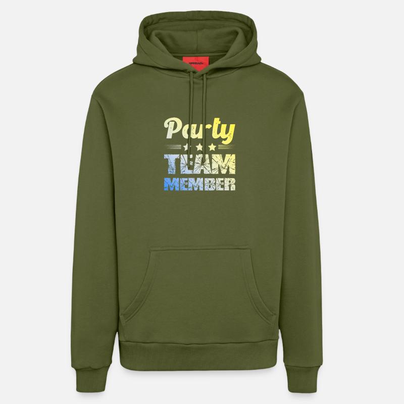 Équipe du parti - Sweat à capuche bio décontracté fabriqué en UE - MOSS GREEN