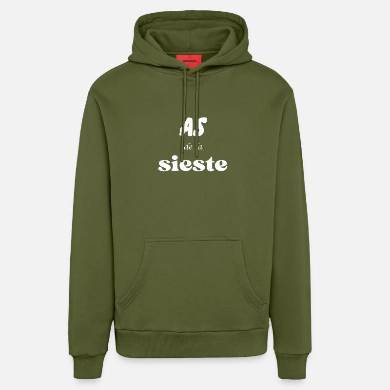 As de la sieste - Sweat à capuche bio décontracté fabriqué en UE - MOSS GREEN