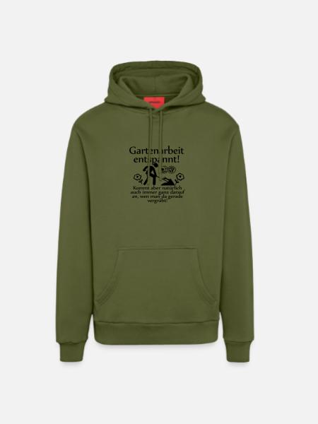 Gartenarbeit entspannt ... - Organic Relaxed Hoodie Made in EU - MOSS GREEN