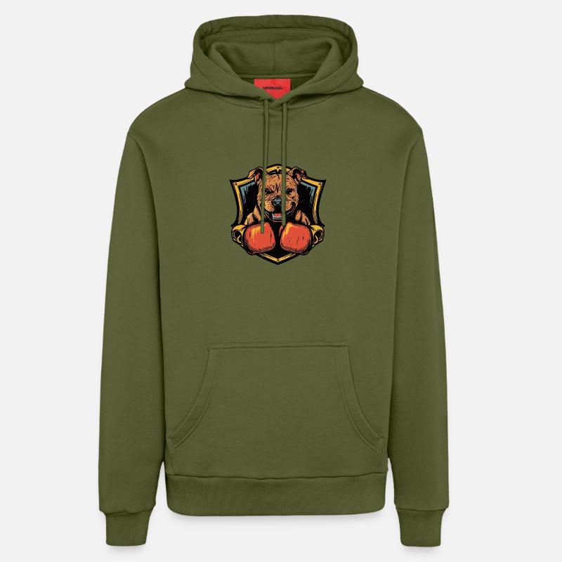 Boxer pour chien MMA - Sweat à capuche bio décontracté fabriqué en UE - MOSS GREEN