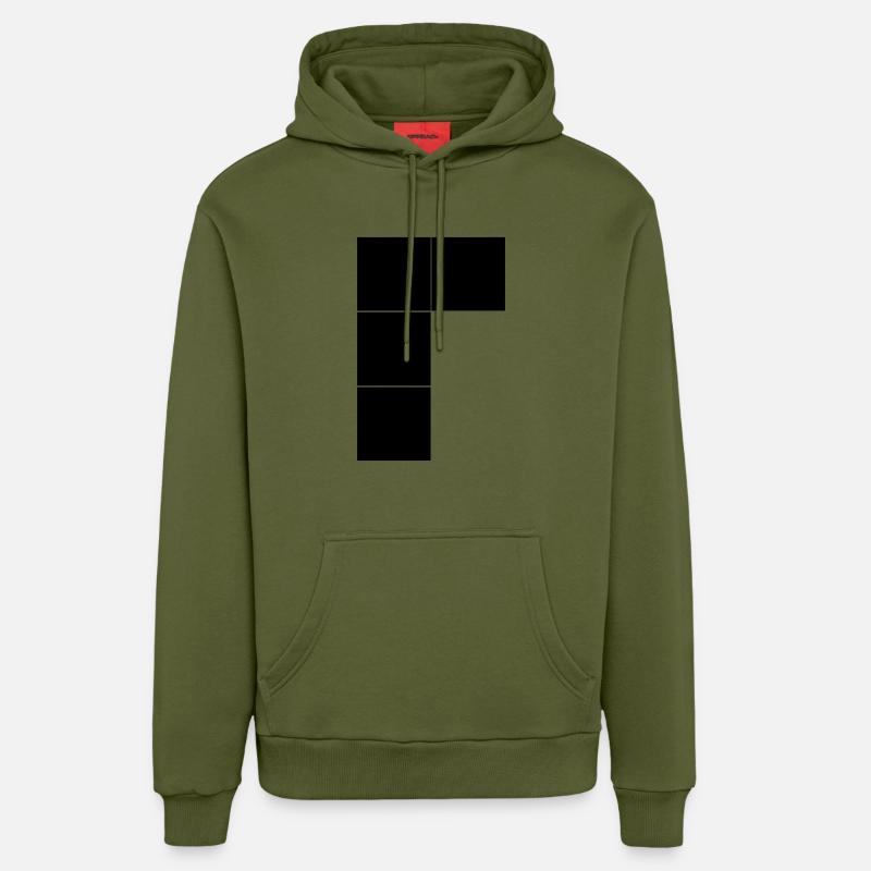 tetris4 - Sweat à capuche bio décontracté fabriqué en UE - MOSS GREEN
