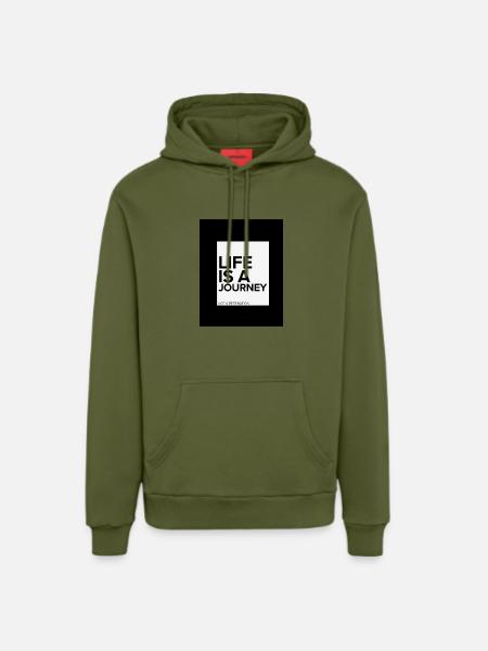 Journey of Life - Organic Relaxed Hoodie Made in EU - MOSS GREEN