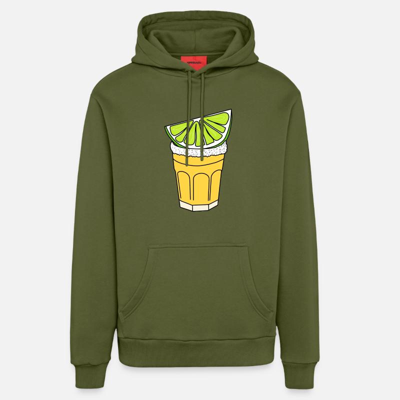 téquila - Sweat à capuche bio décontracté fabriqué en UE - MOSS GREEN
