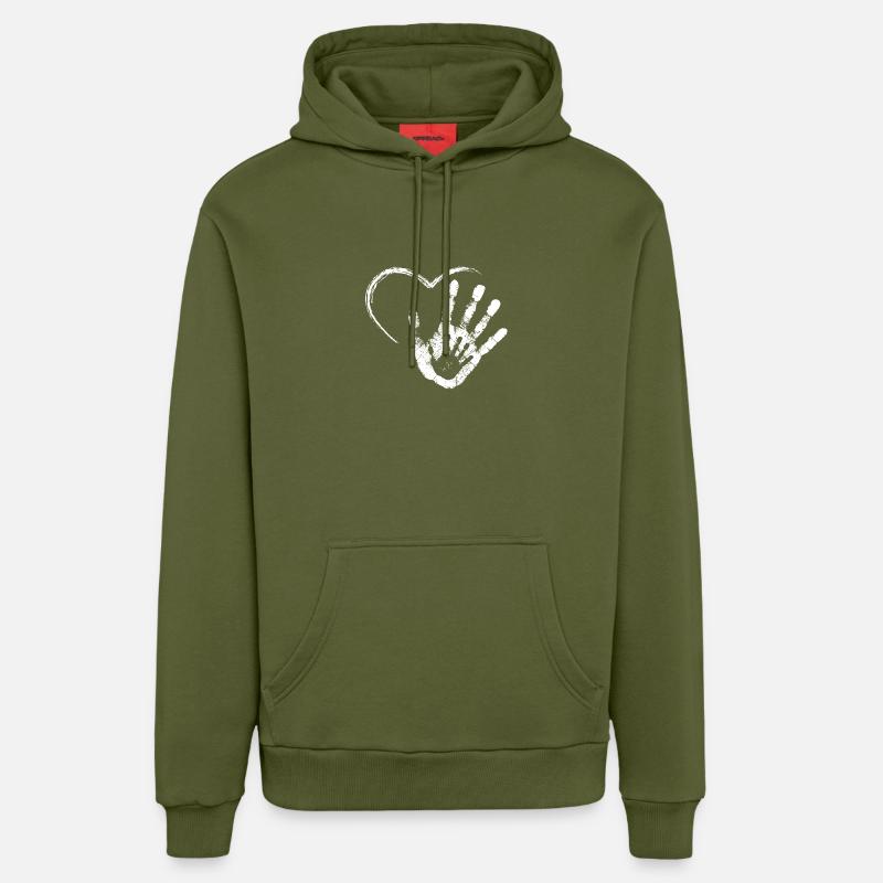 MAIN DANS LA MAIN - Sweat à capuche bio décontracté fabriqué en UE - MOSS GREEN