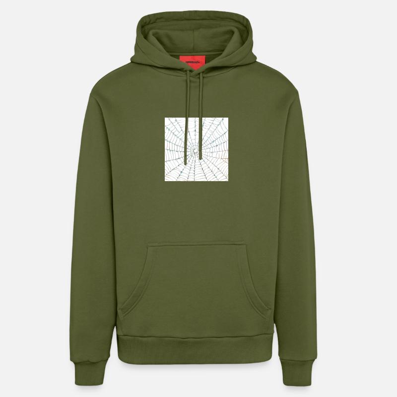 Conception de toile d’araignée - Sweat à capuche bio décontracté fabriqué en UE - MOSS GREEN
