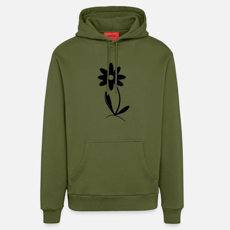 Blume Blümchen - Organic Relaxed Hoodie Made in EU - MOSS GREEN