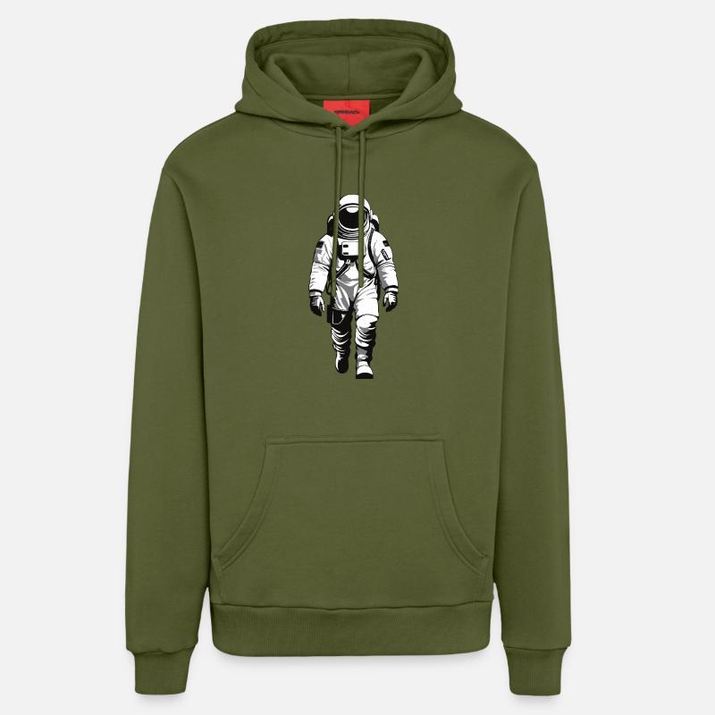 Astronaute - Profession Design Sticker - Sweat à capuche bio décontracté fabriqué en UE - MOSS GREEN