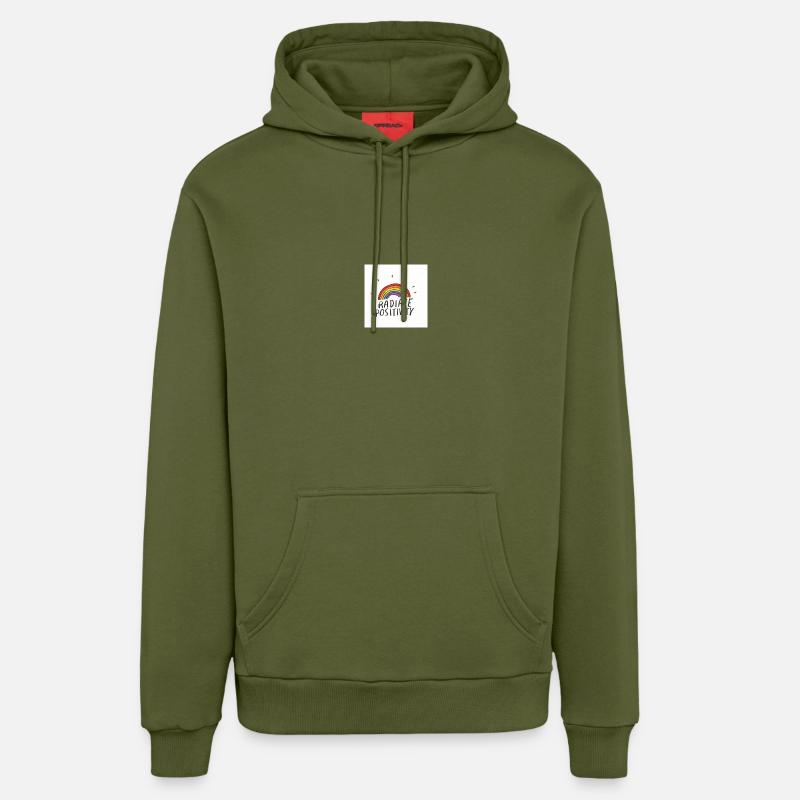 logo - Sweat à capuche bio décontracté fabriqué en UE - MOSS GREEN