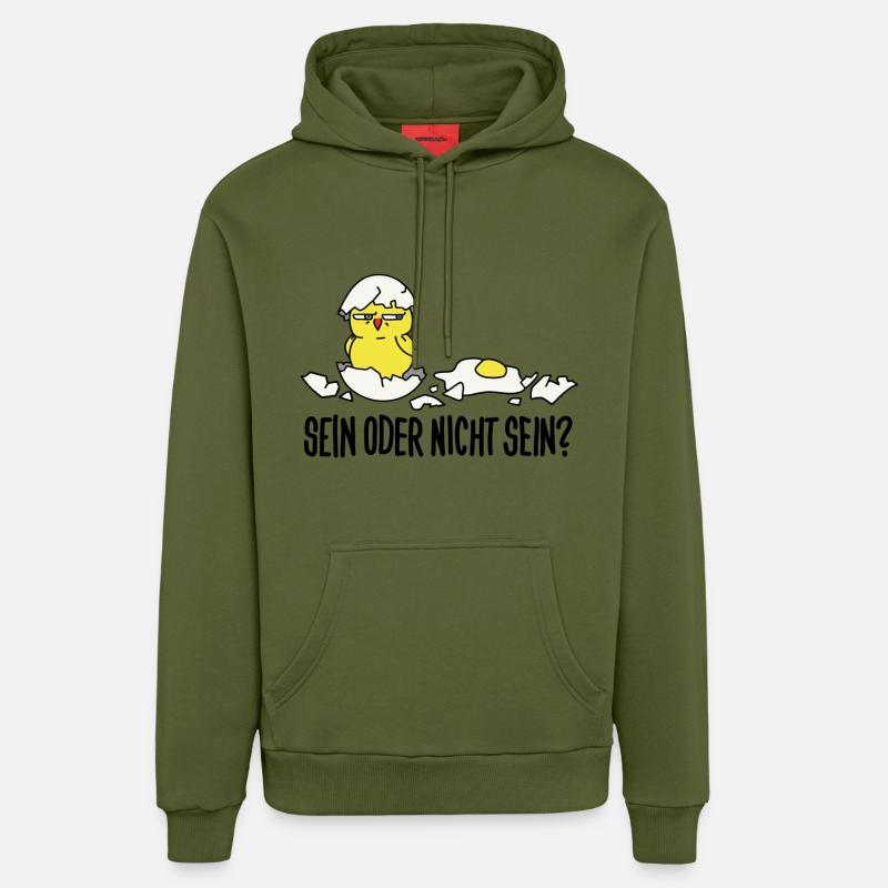 Être ou ne pas être - Sweat à capuche bio décontracté fabriqué en UE - MOSS GREEN