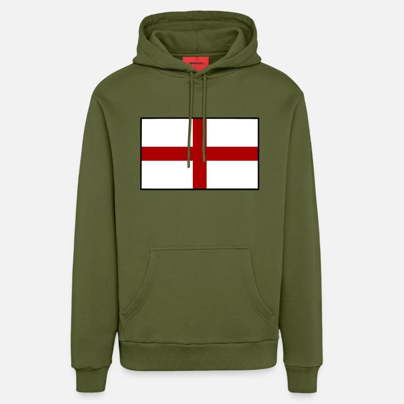 angleterre - Sweat à capuche bio décontracté fabriqué en UE - MOSS GREEN