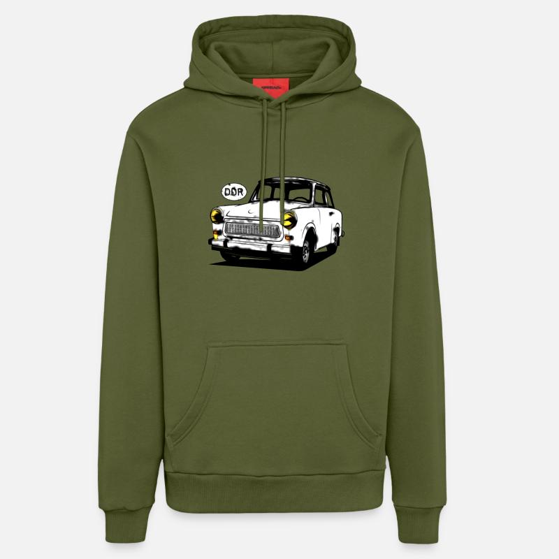 Trabi Voiture - Sweat à capuche bio décontracté fabriqué en UE - MOSS GREEN