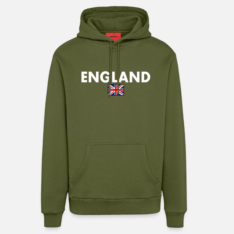 angleterre - Sweat à capuche bio décontracté fabriqué en UE - MOSS GREEN