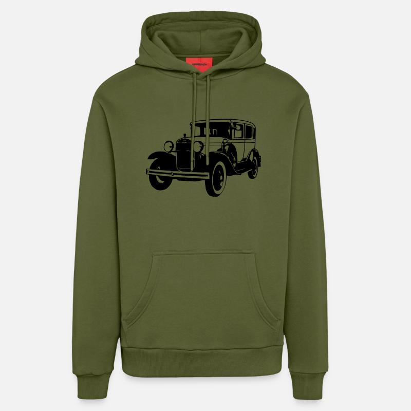 Ford Oldtimer - Sweat à capuche bio décontracté fabriqué en UE - MOSS GREEN