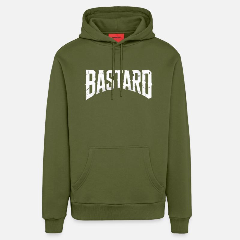 BÂTARD - Sweat à capuche bio décontracté fabriqué en UE - MOSS GREEN