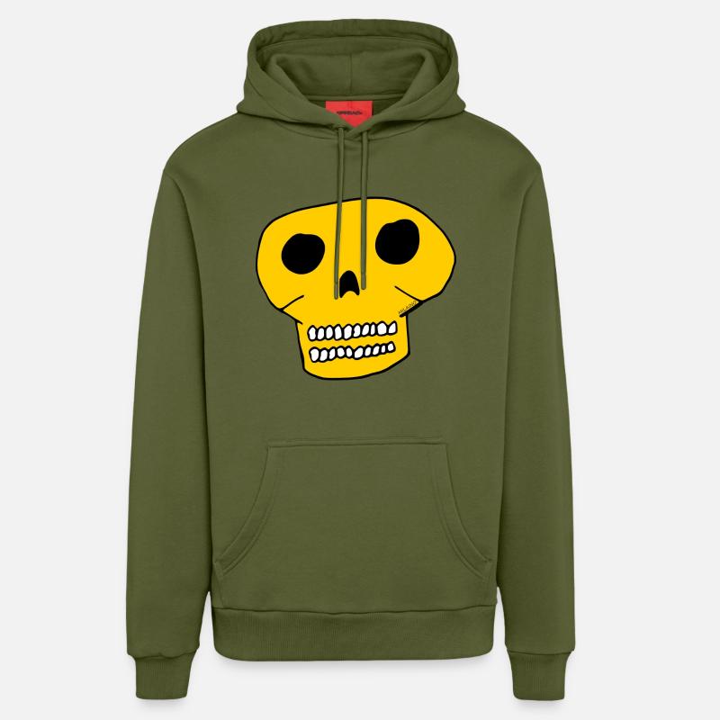 Crâne - Crâne - Sweat à capuche bio décontracté fabriqué en UE - MOSS GREEN