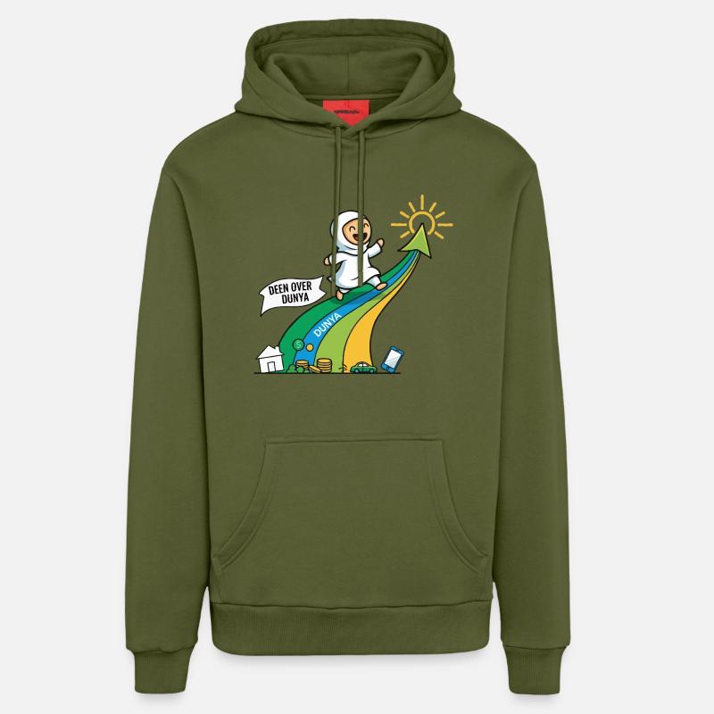 À propos de Dunya 2 - Sweat à capuche bio décontracté fabriqué en UE - MOSS GREEN