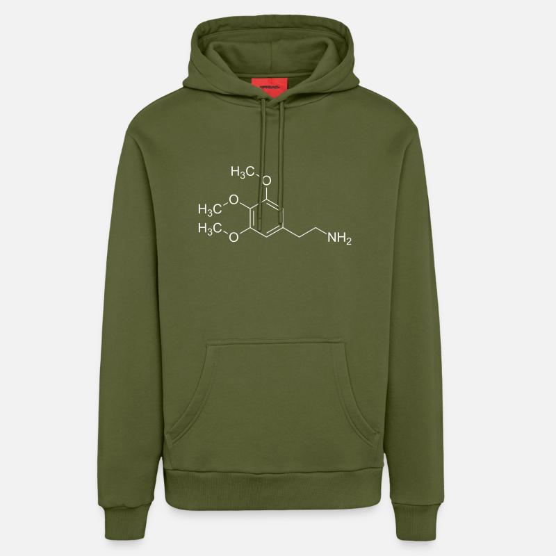 Mescalin Meskalin Strukturformel - Organic Relaxed Hoodie Made in EU - MOSS GREEN