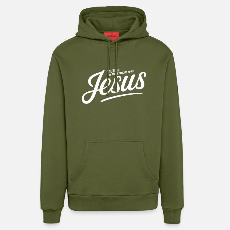 Une foi forte - Sweat à capuche bio décontracté fabriqué en UE - MOSS GREEN